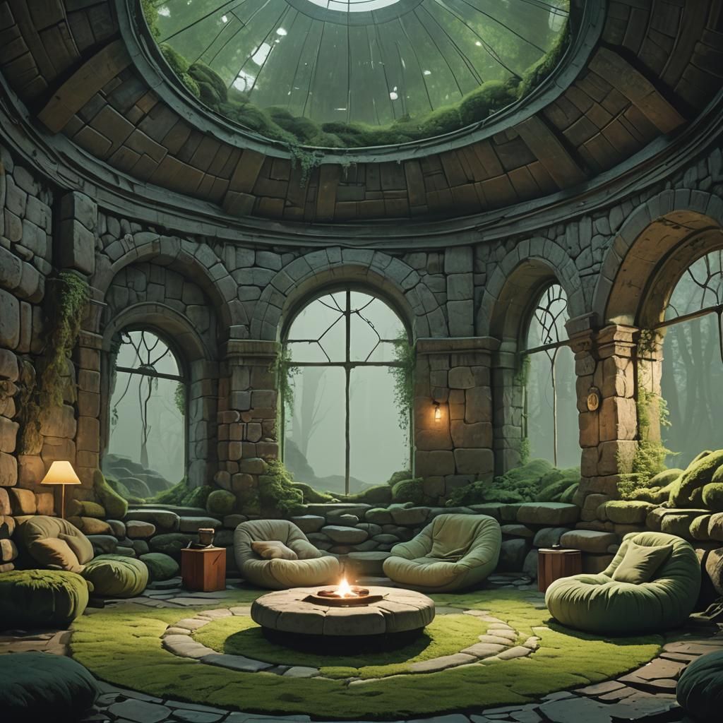 Mystical Meditation Space with Ethereal Glow