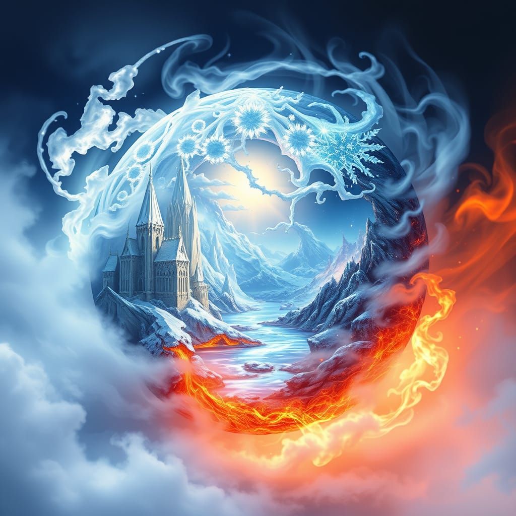 Ethereal Balance of Winter and Fire Kingdoms