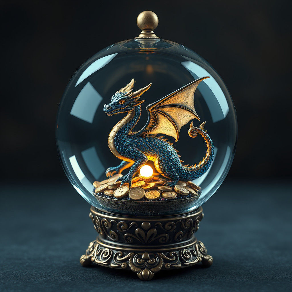 Dragon Inside Glass Orb Fantasy Concept Art