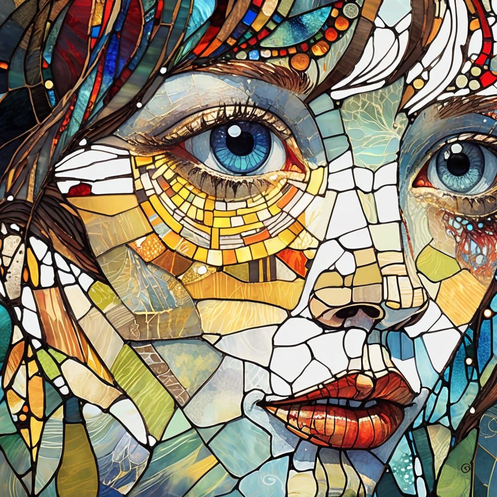 Vibrant Stained Glass Art Brut Masterpiece