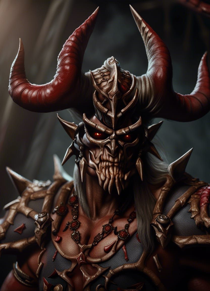 Ominous Shao Kahn Airbrush Art in 8K Resolution