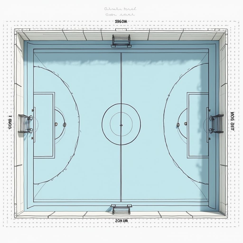 Futsal Court Top View: Detailed Technical Drawing