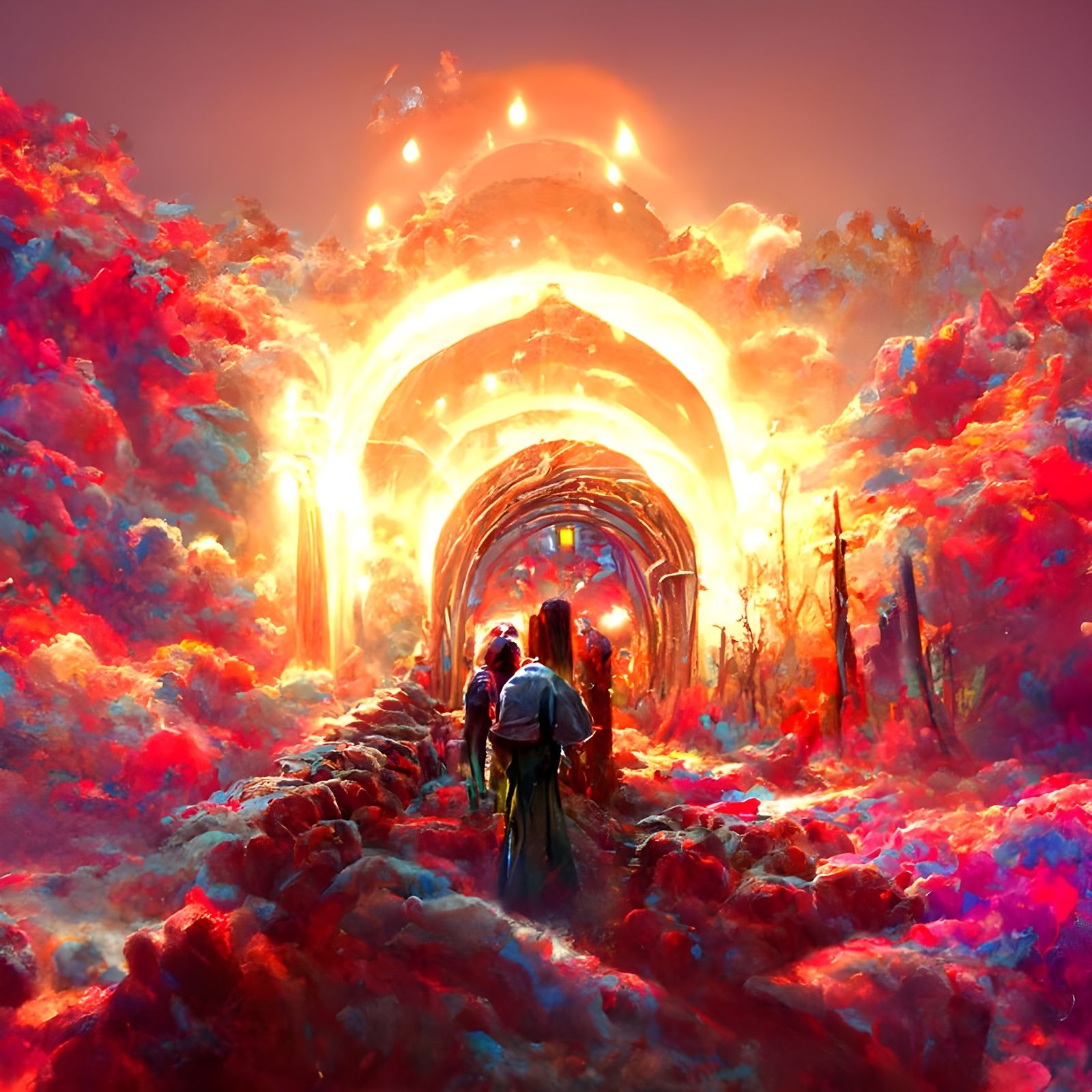Heavenly Portal Path: Hyperdetailed Concept Art