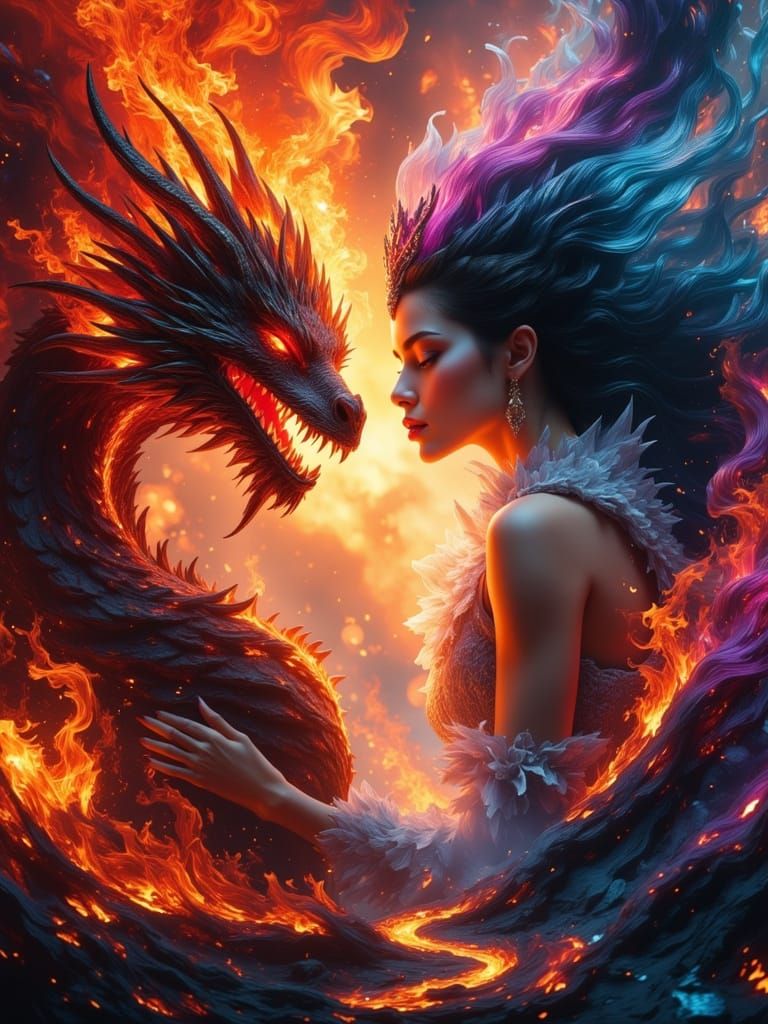 Between Dragon fire and Water Beauty