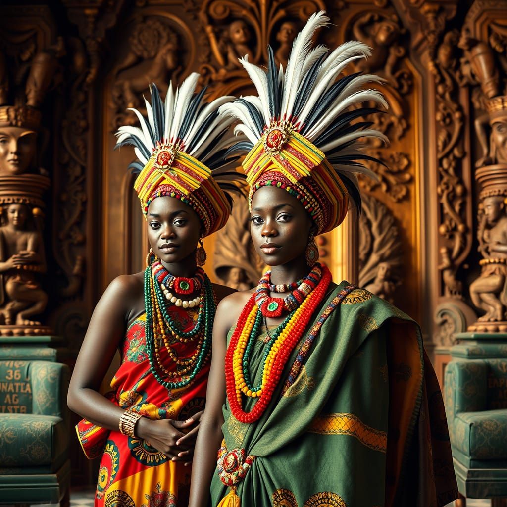 African Royalty in Golden Splendor