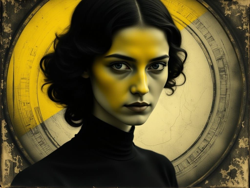 Femme Fatale in Dangerous Liaison, Black and White with Yell...