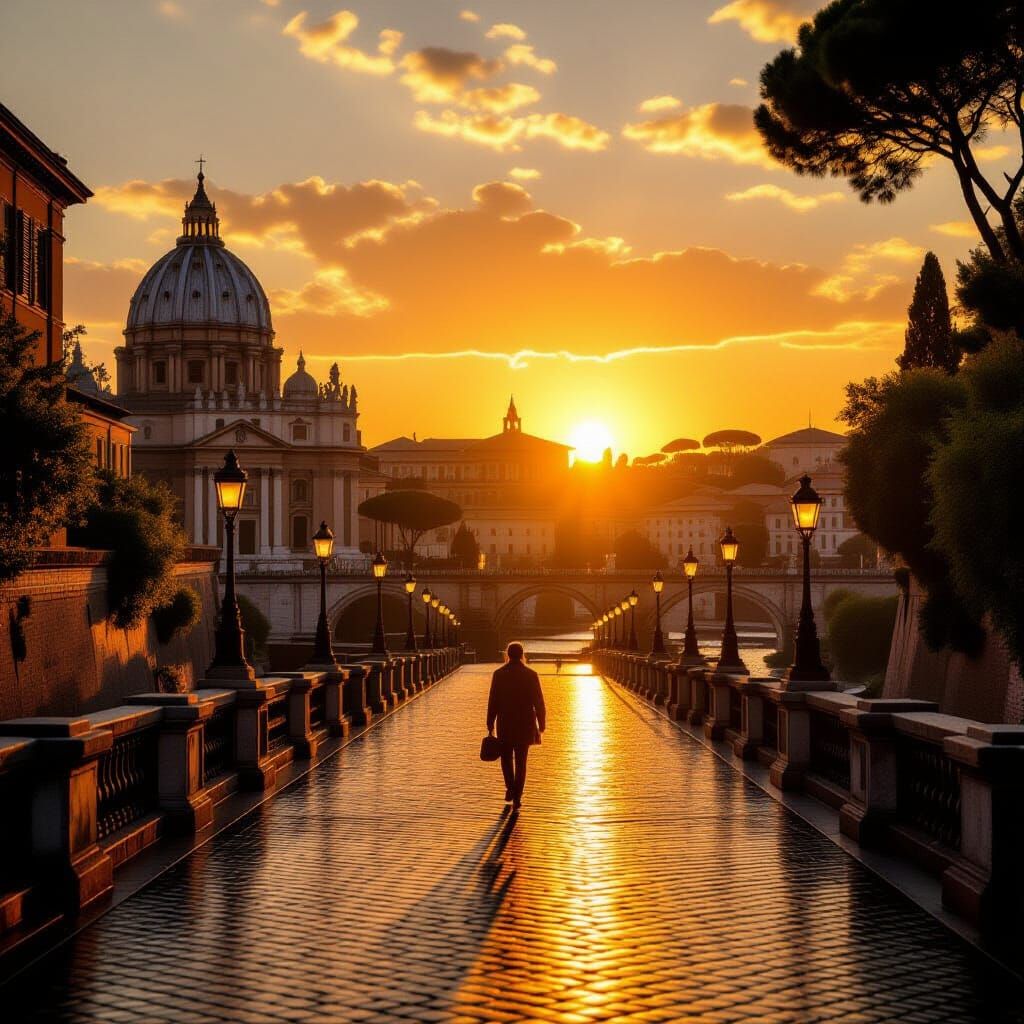 Rome Sunrise: Golden Light on Ancient Architecture