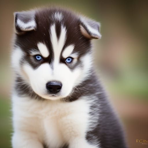 Adorable Husky Puppy Portrait in Natural Light