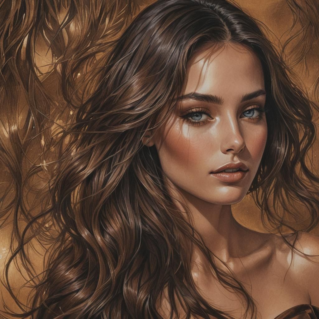 Sensual Brunette at Sunset