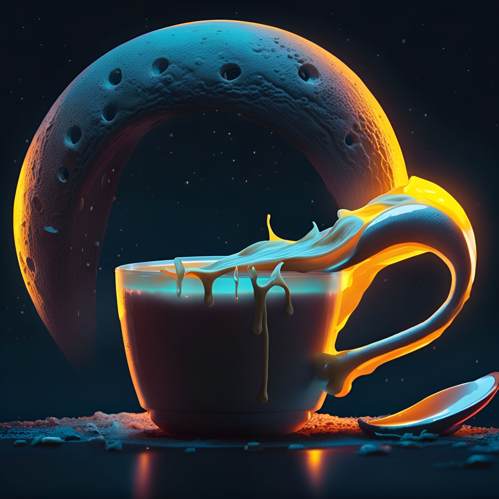 Swiss Cheese Moon Cyberpunk Chef