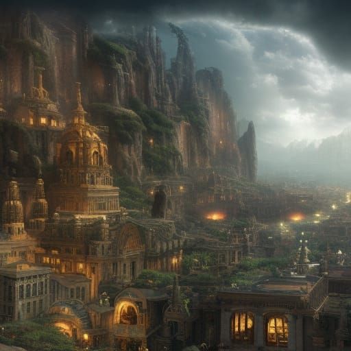 Epic Apatosaurus in Detailed Digital Matte Painting