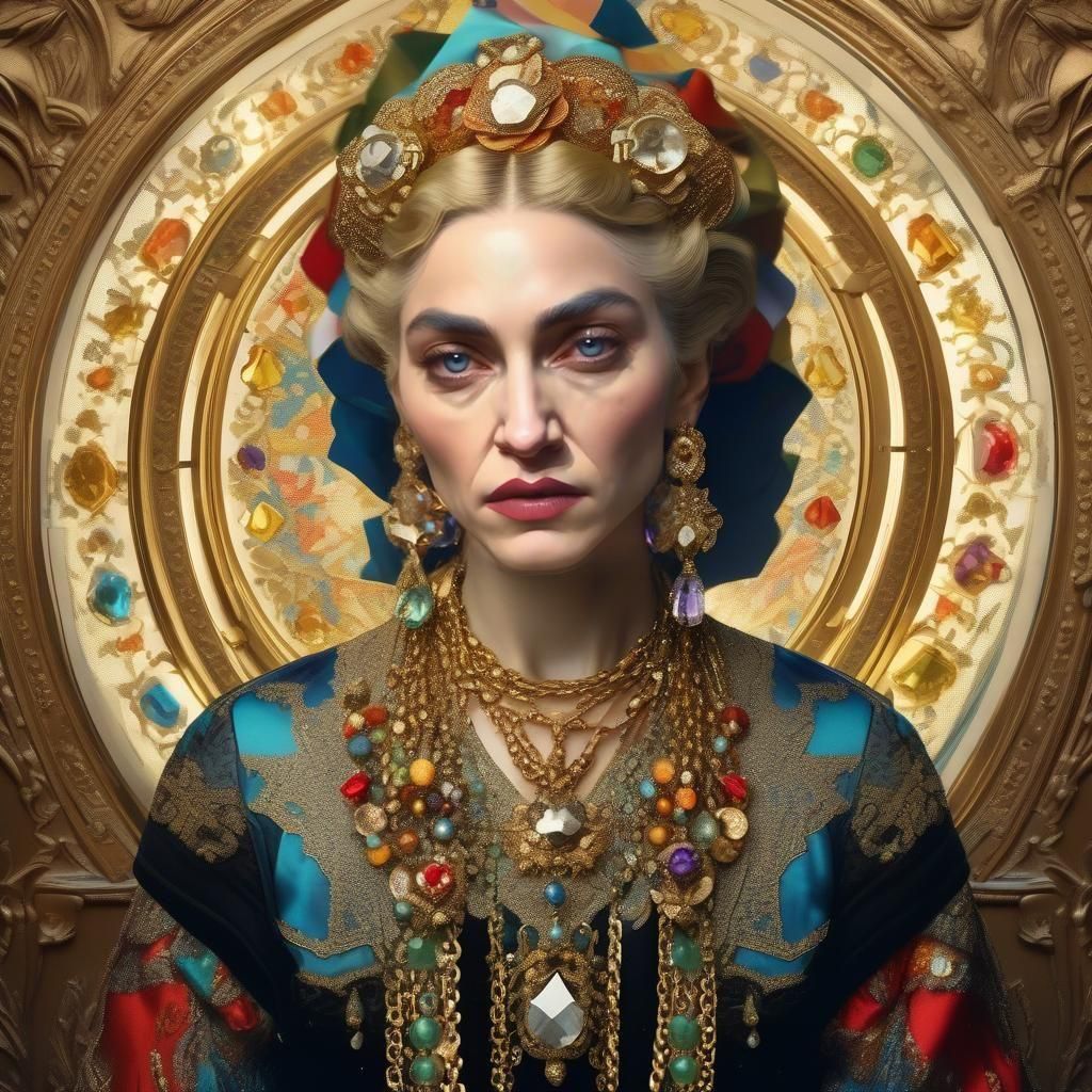 Madonna Portrait in Art Nouveau Style