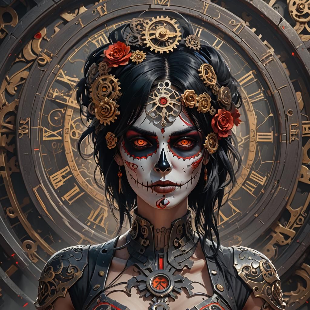 Day of the Dead Time-themed Woman in Unreal Engine