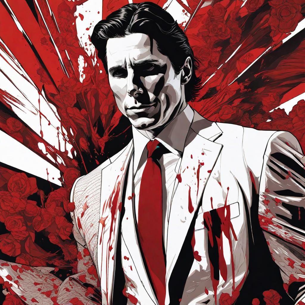 Patrick Bateman as Collage Art Portrait