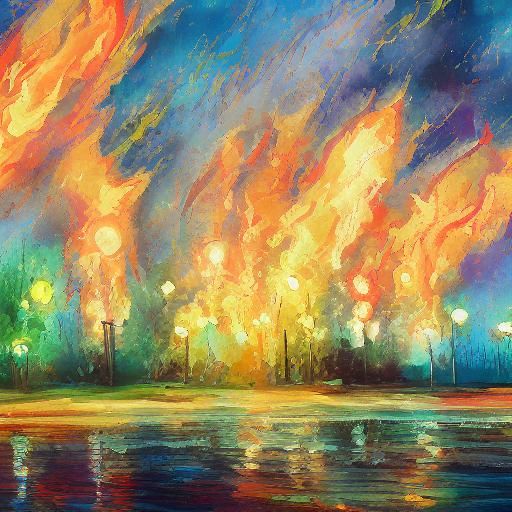 Burnout as Gouache and Watercolor Impressionist Painting