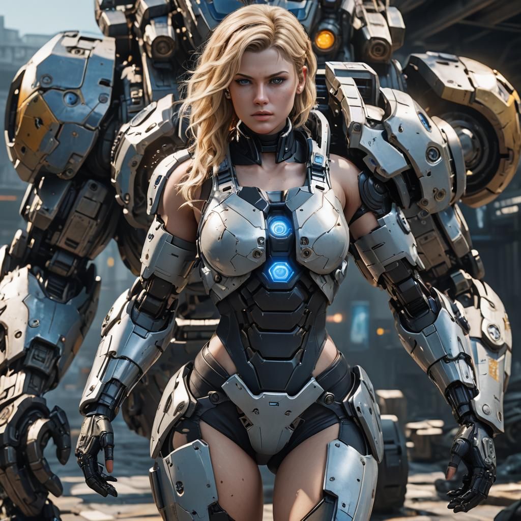 Futuristic Sci-Fi Blonde with Mechanical Details