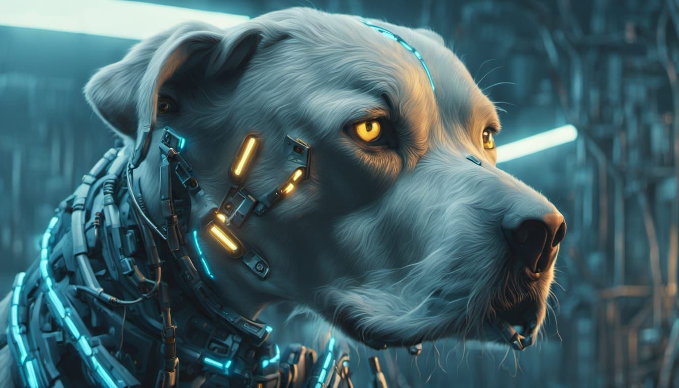 Hyperrealistic Cyborg in Simon Stalenhag Style