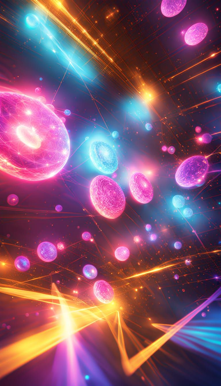 Neon Fractal Portrait in Hyperrealism Style