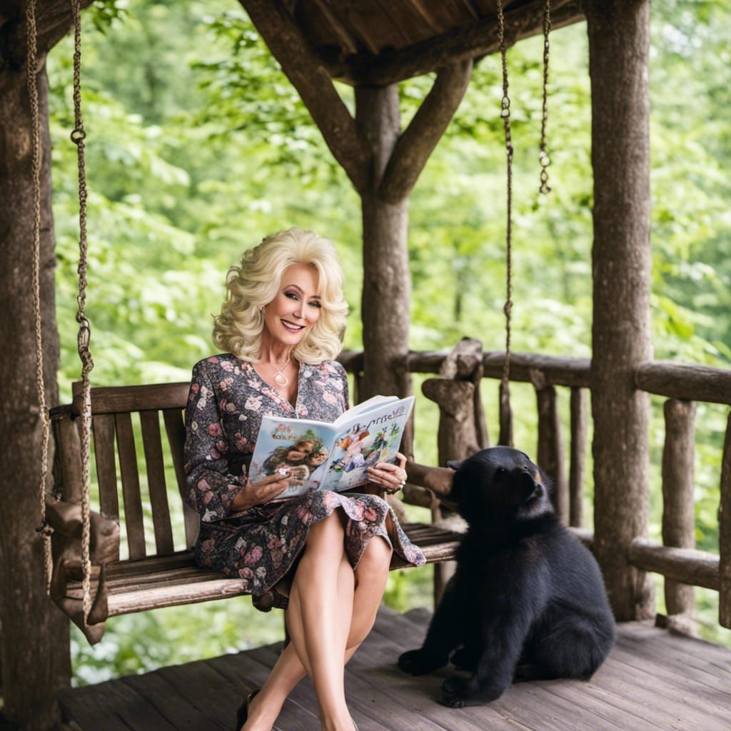 Dolly Parton Reading to Bear Cubs