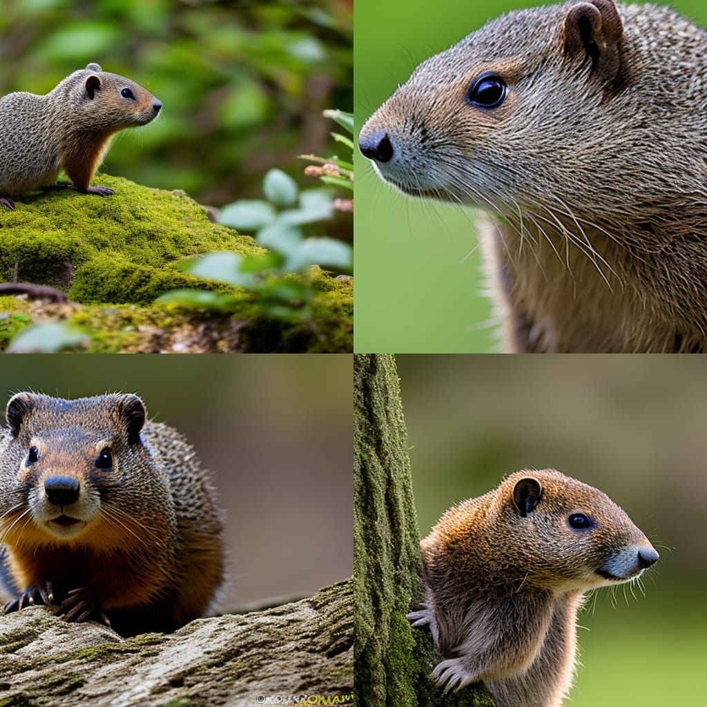 Groundhog in Natural Habitat: Wildlife Photography