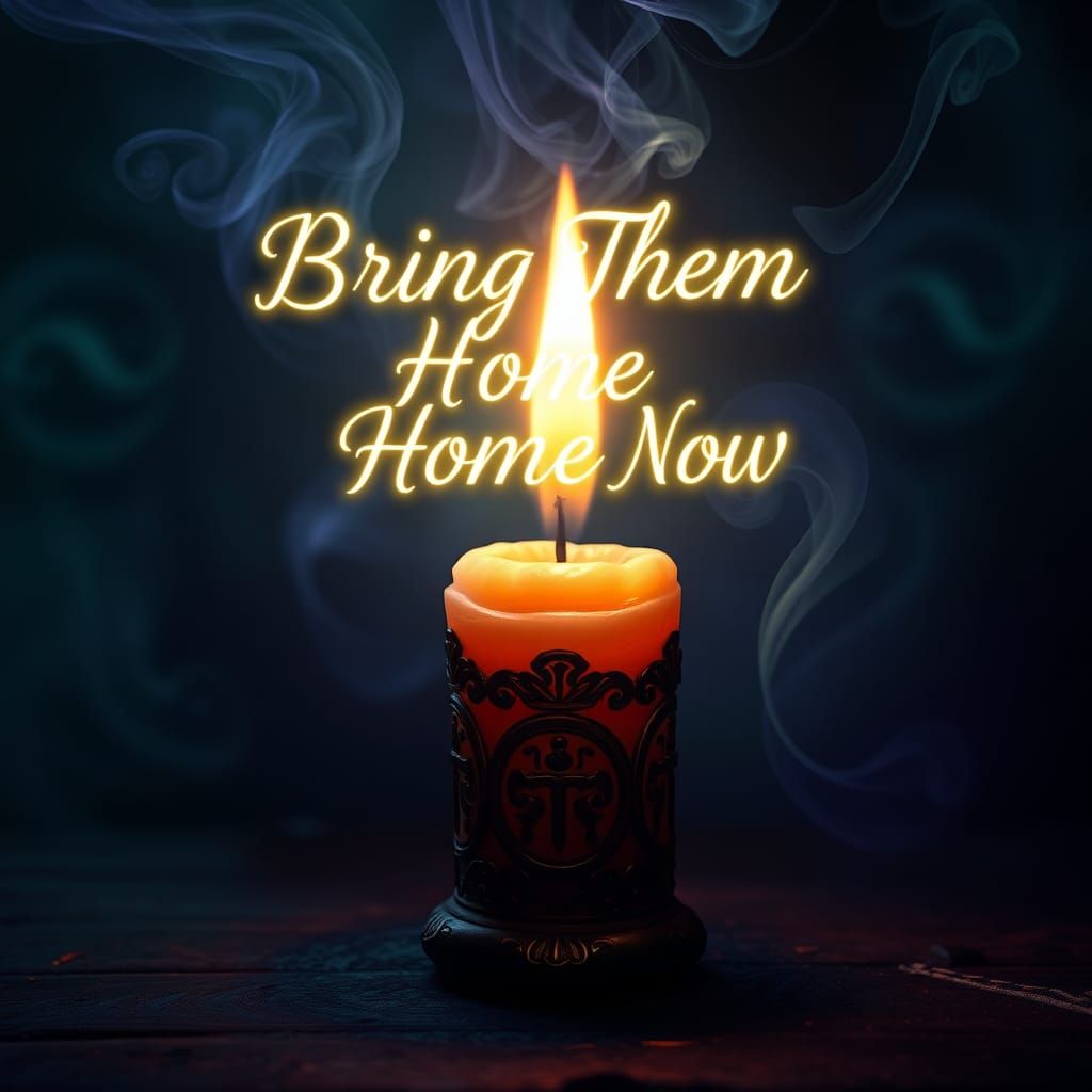 Mystical Candle Spells Message in Ethereal Smoke