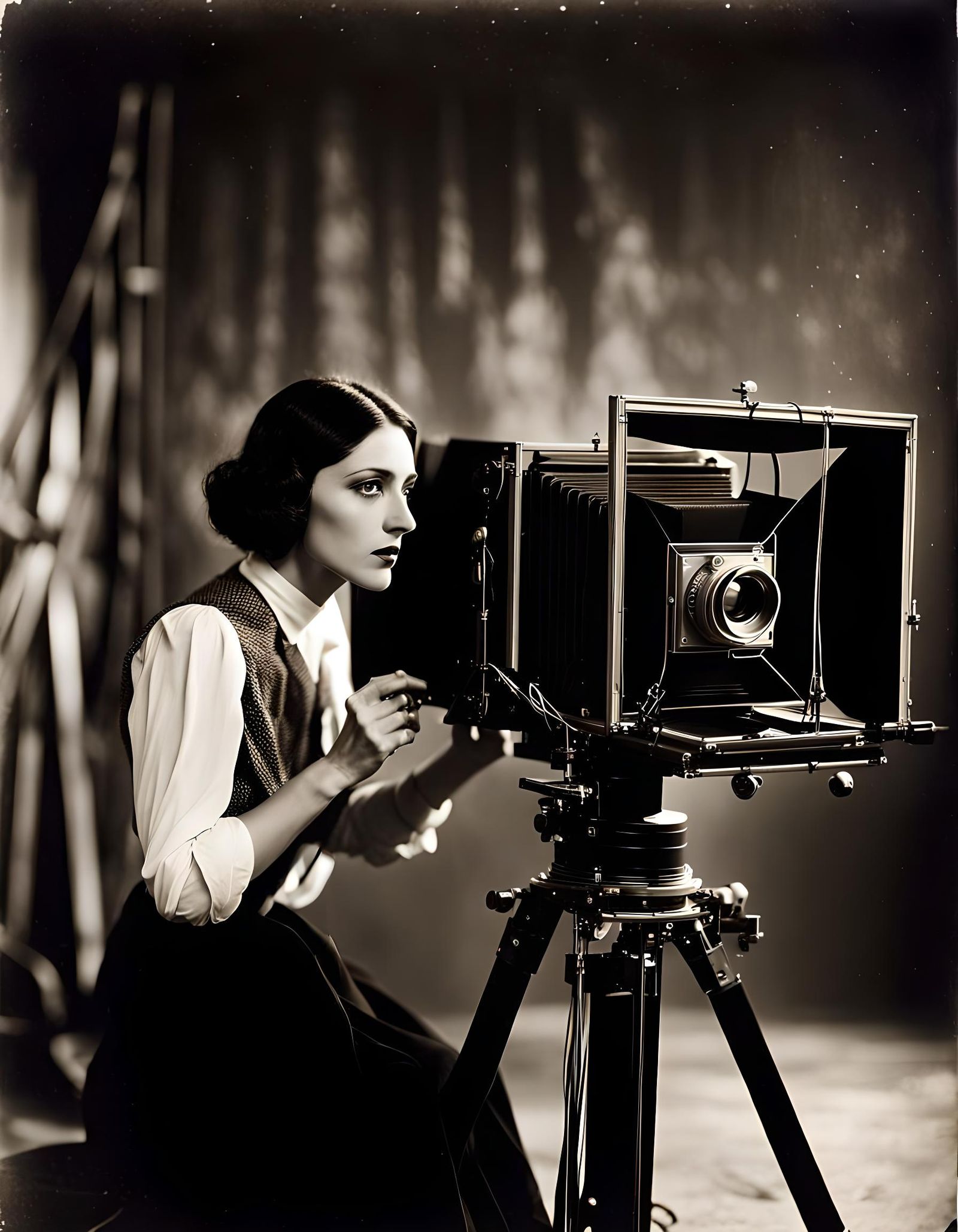 Dora Maar Glamour Self-Portrait with Calotype Camera