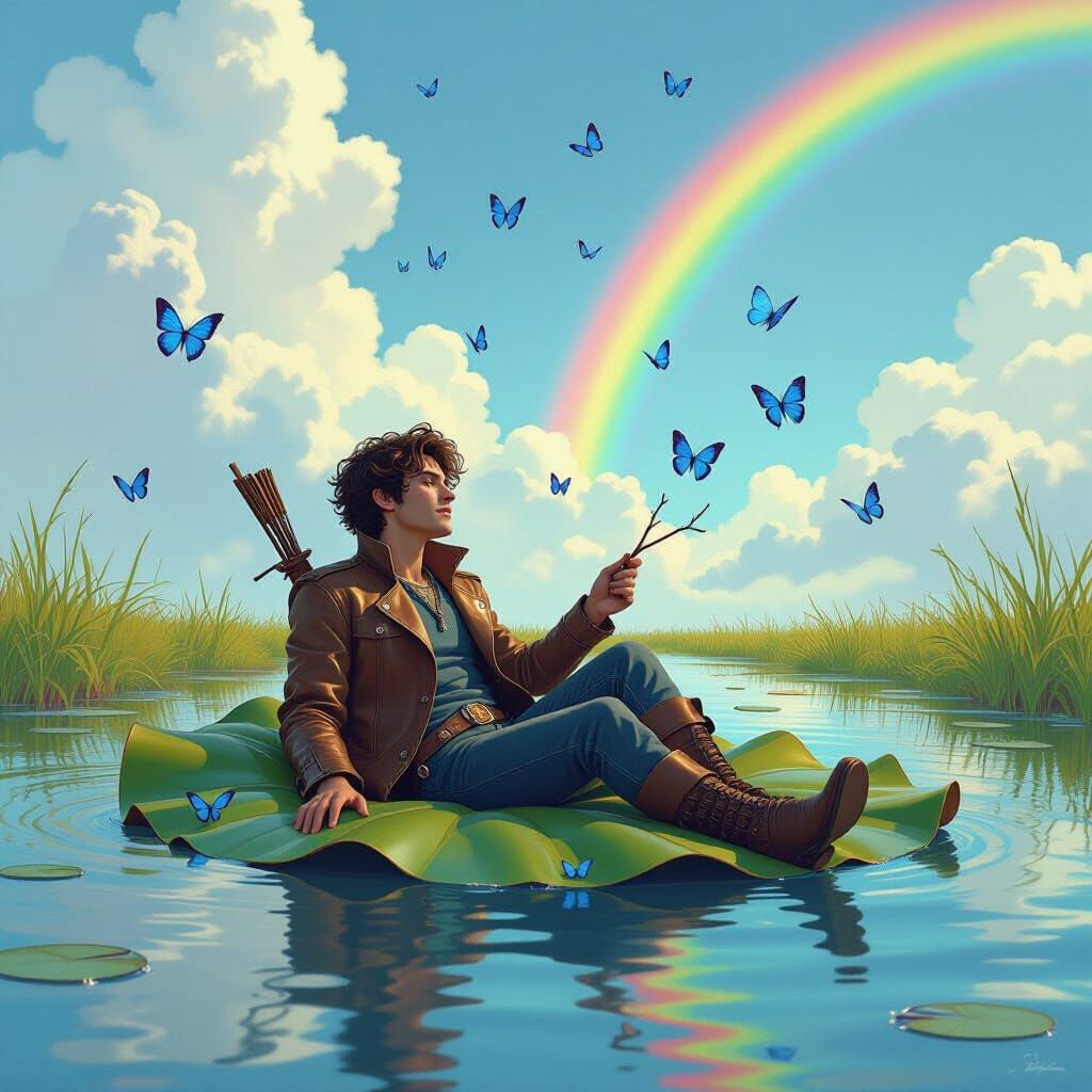 Curios's Rainy Day Adventure with Butterflies and Rainbow