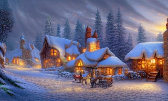 Winter Blacksmith in Ethereal Fantasy Village