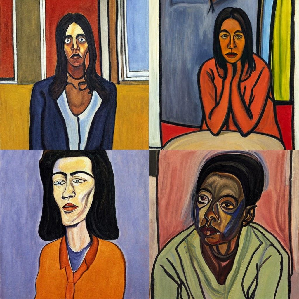 Expressive Portrait in Raw, Distorted Realism