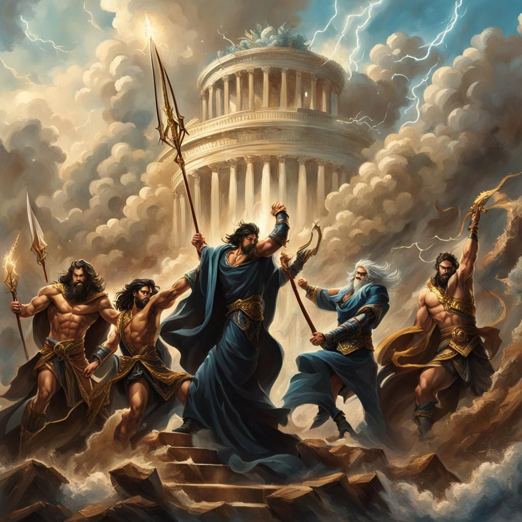 Zeus, Poseidon, and Hades in a Deadly Battle