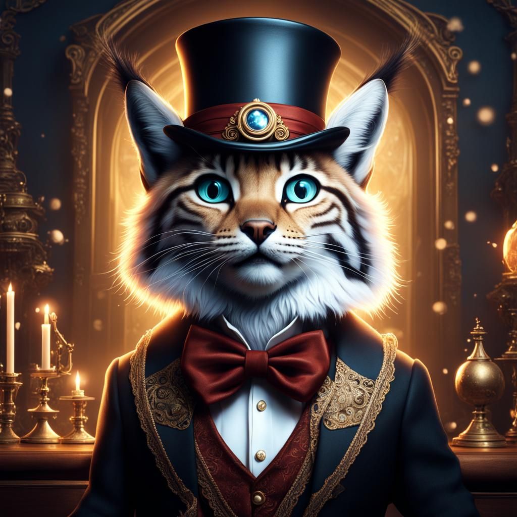 Kawaii Lynx Magician with Magic Dust