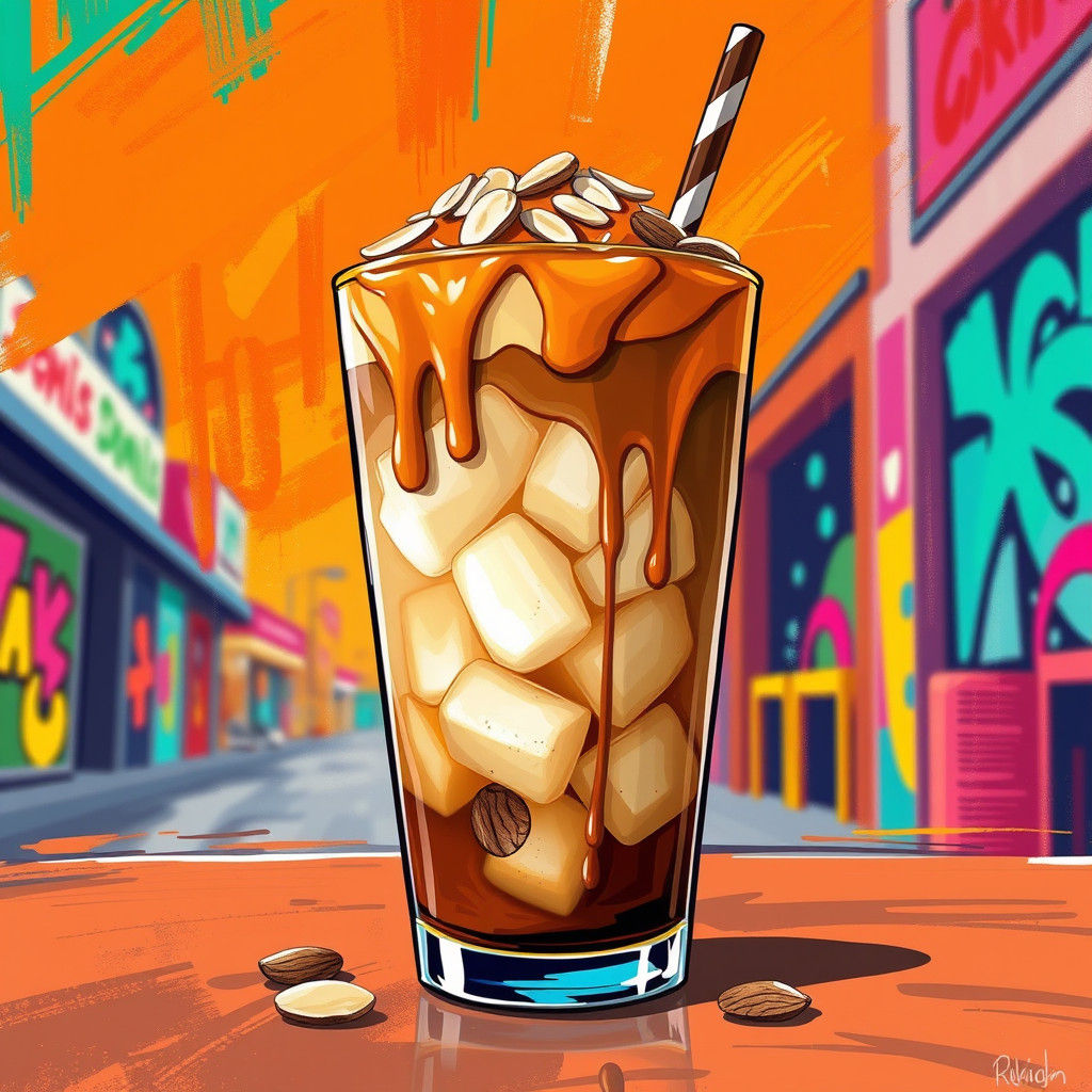 Iced Espresso in Street Art Style