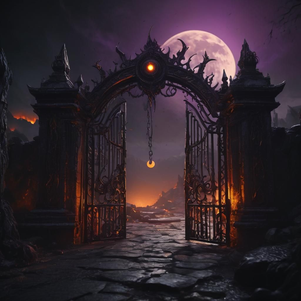 Nightmarish Black Moon Over Hell's Gates