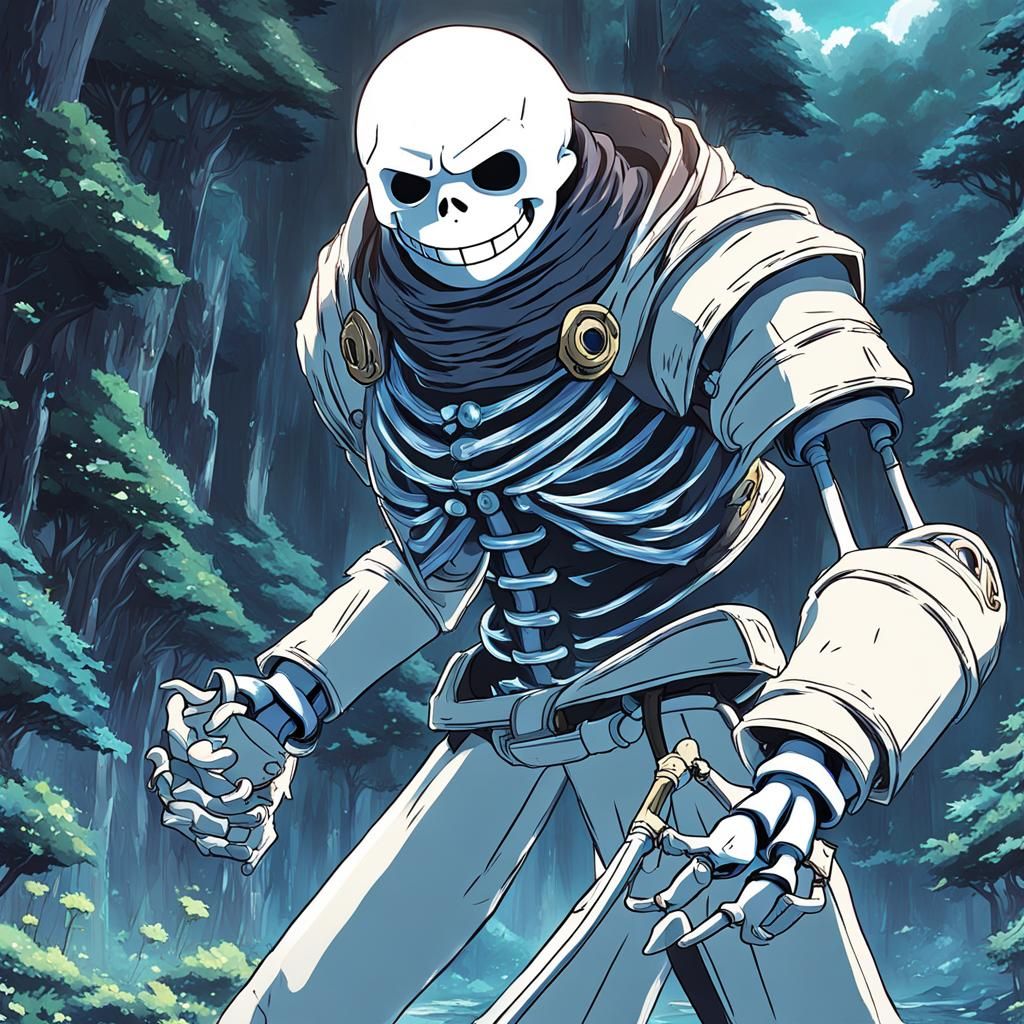 Sans from Undertale in Studio Ghibli Style