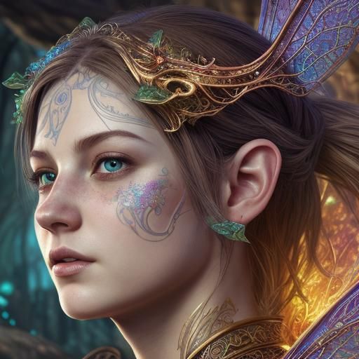 Detailed Fairy with Ancient Map Concept Art