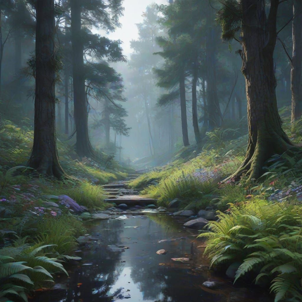 Dreamlike Secret Garden at Twilight