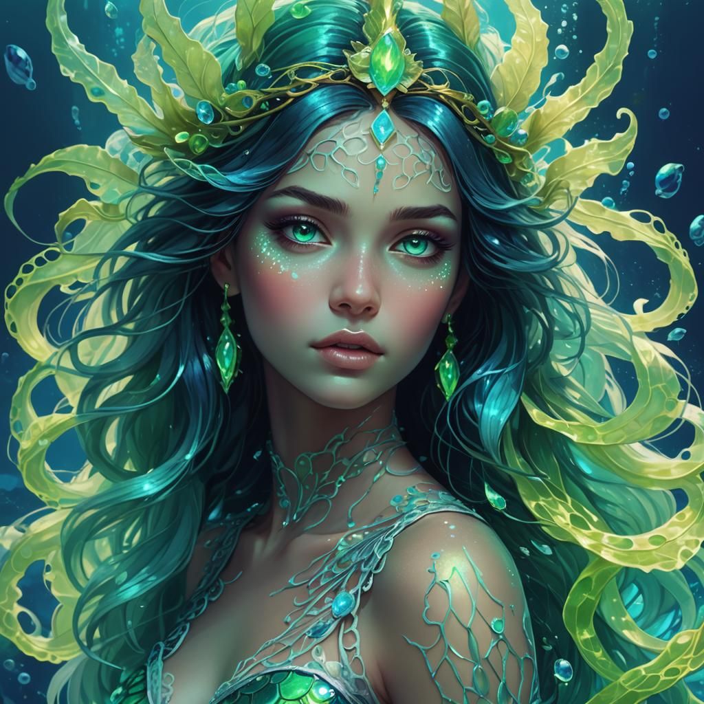 Goddess Amphitrite: Fantasy Portrait in Digital Art Style