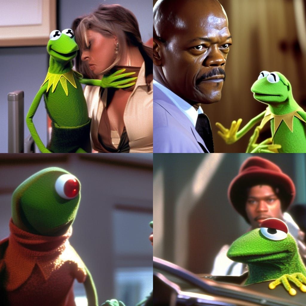 Samuel L. Jackson and Kermit Action Movie Poster