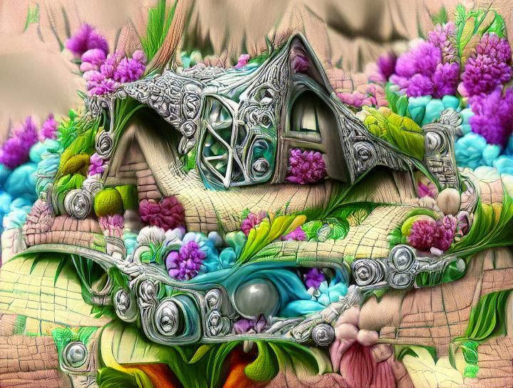 Enchanting Elven Cottage: A Detailed Digital Illustration