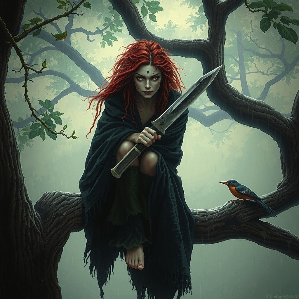 Mystical Latin Spirit Awaits Justice in Gloomy Forest