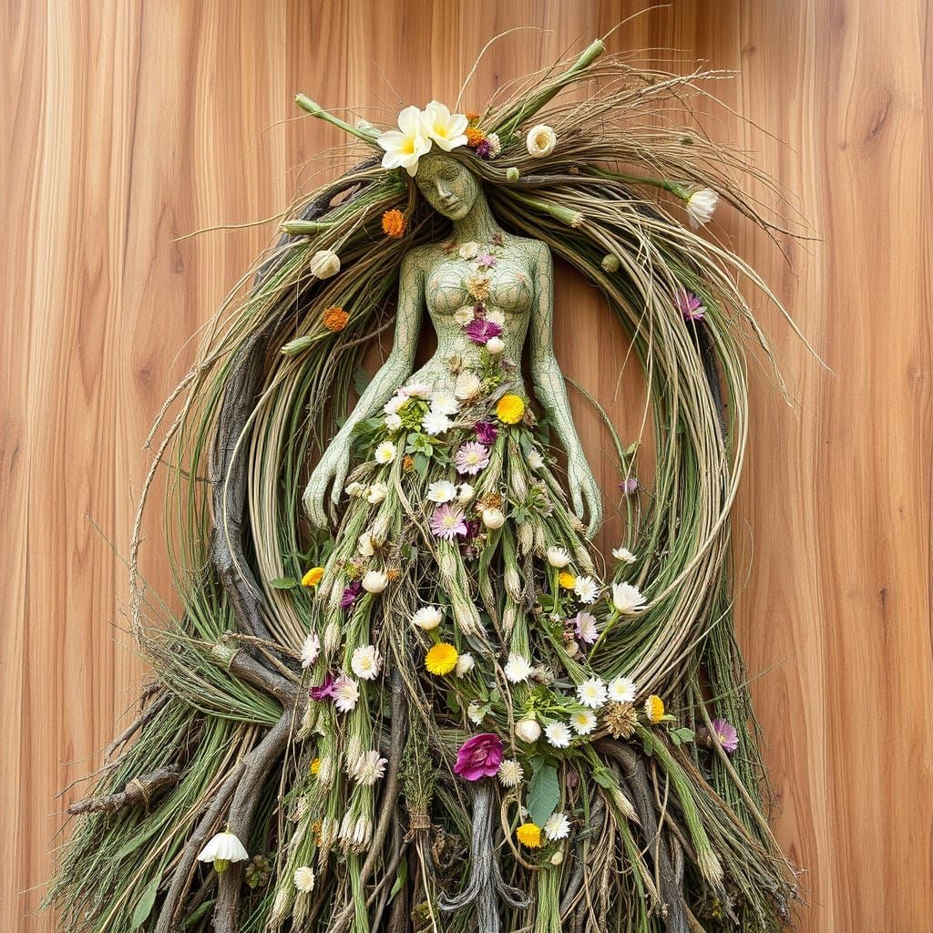 Ephemeral Land Art Blending Nature and Feminine Form