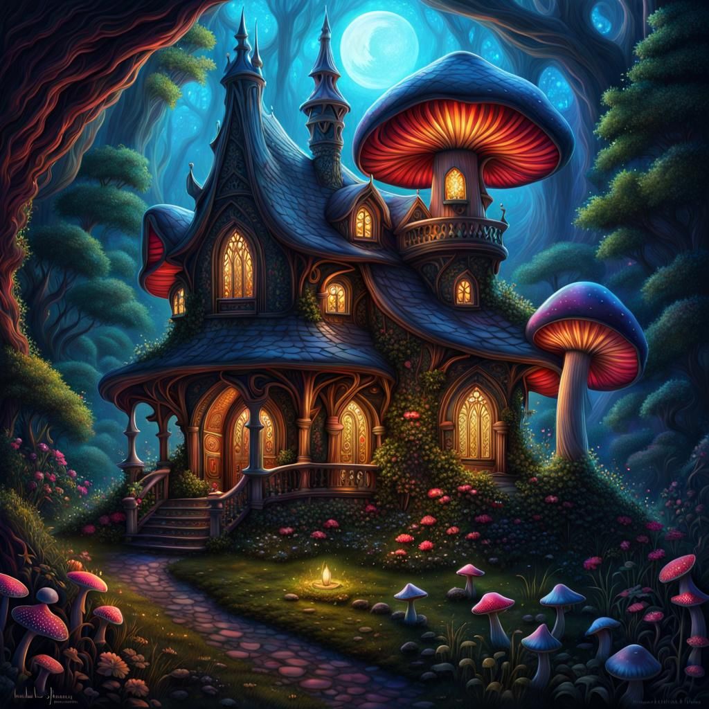 Enchanted Gothic Manor with Fairy House