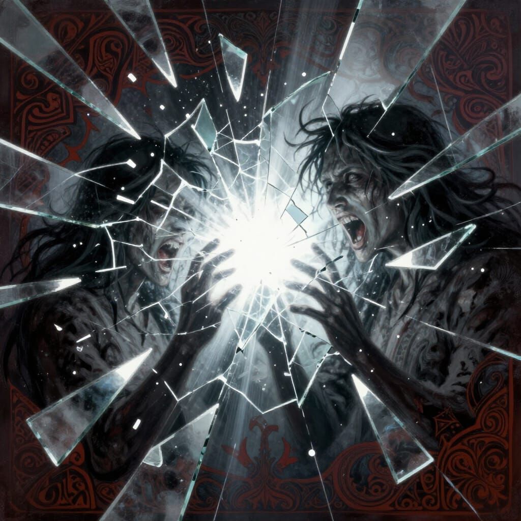 Shattering Mirror Unleashes Light, Dark Reflection Frozen