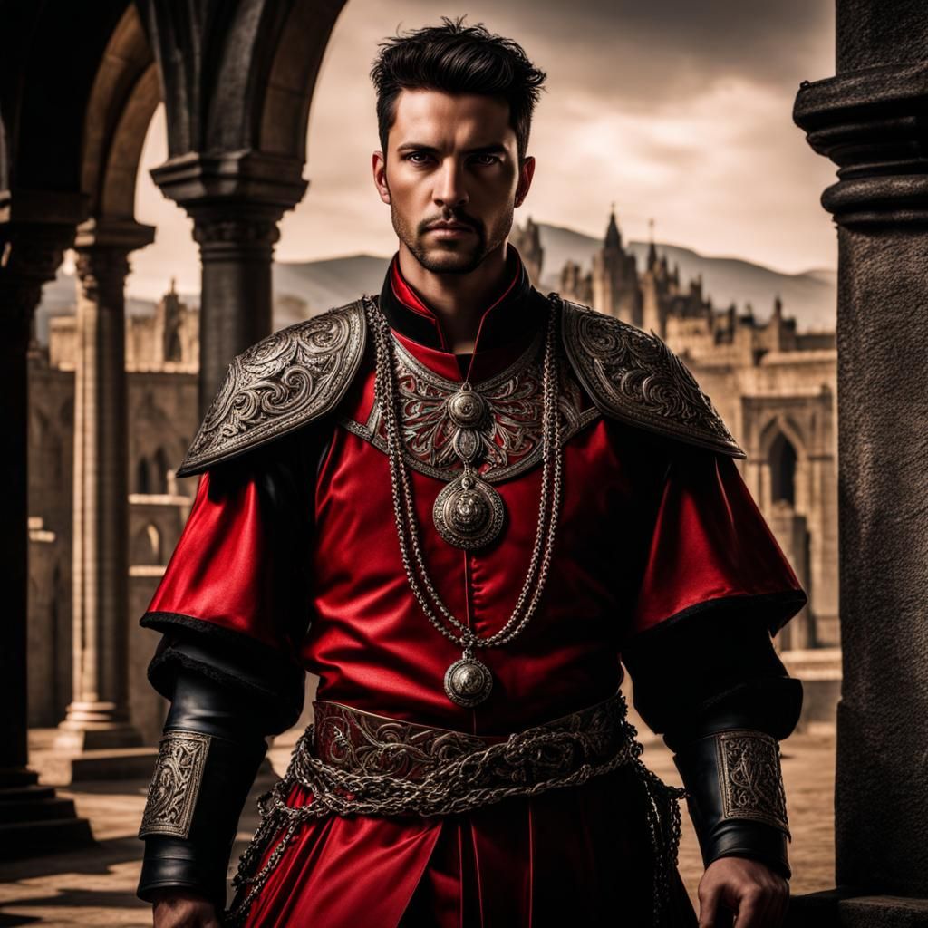 Grim Gothic Warrior Priest in Renaissance Style