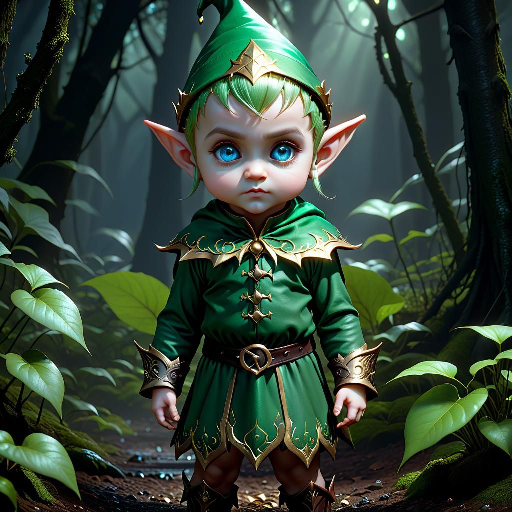 Dark Fantasy Elf Toddler in 8K Resolution