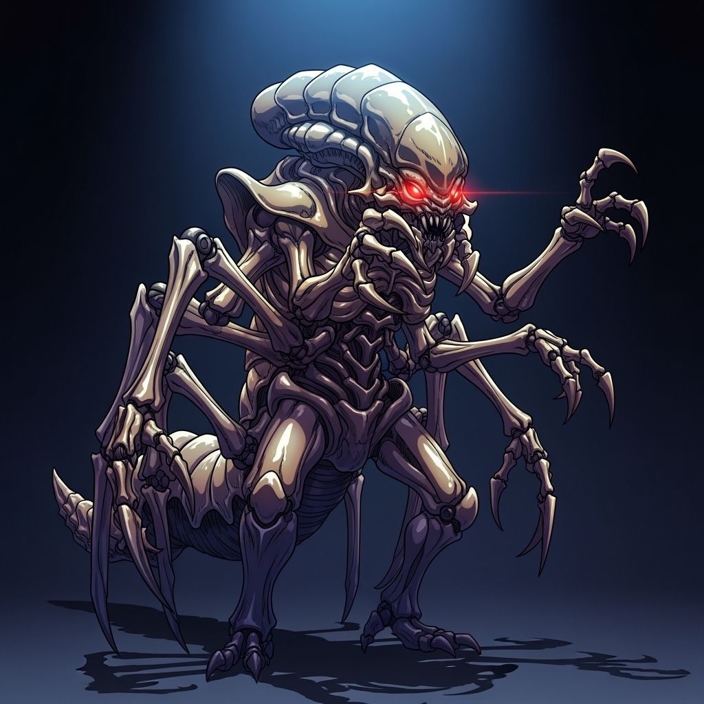 Alien Xenothings Invertebrate in Dark, Cinematic Style