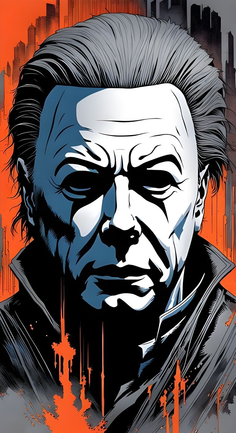 Michael Myers Horror in Gothic Fantasy Style