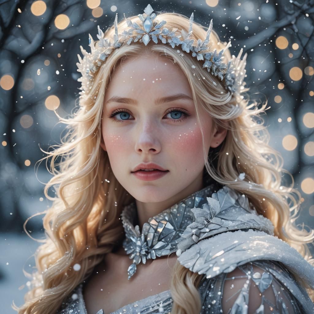 Glowing Winter Queen Digital Illustration