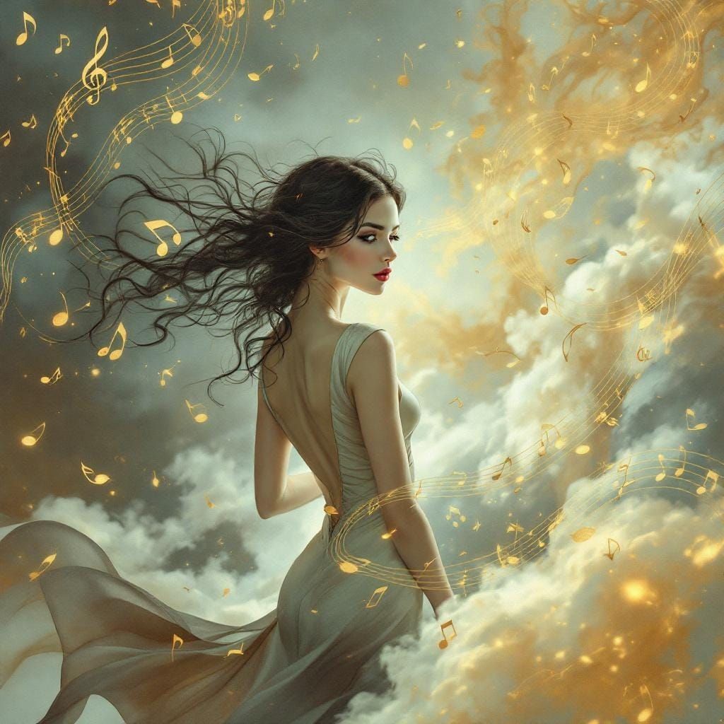 Melodic Portrait in Art Nouveau Style