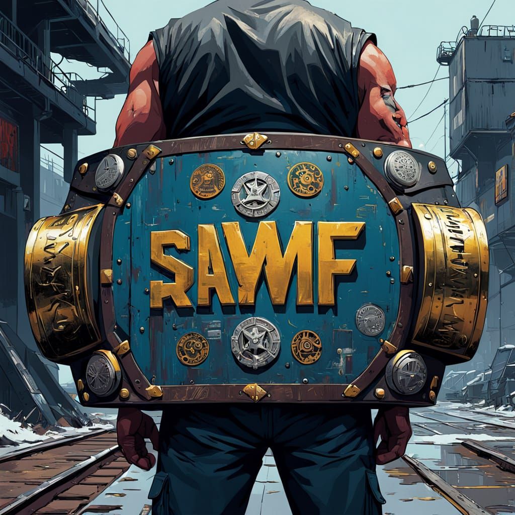 RAWF Midnight Hobo Championship Wrestling Belt in Futuristic...